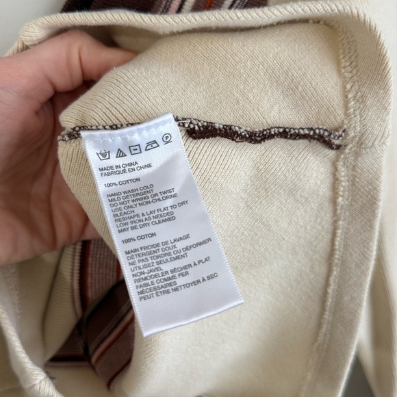 Intimately Free People So Good Stripe Pullover Sweater - Cream/Rust - Size Small - Picture 11 of 11